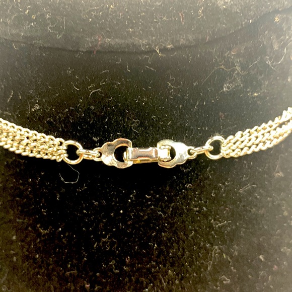 Silver Tassel Necklace Costume Jewelry Multi strand - Picture 4 of 13